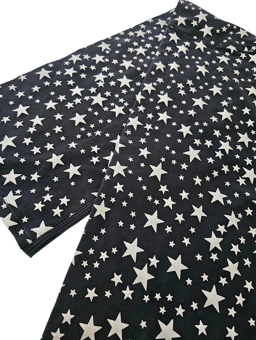 GUESS Upcycled Black Fabric with Silver Star Print - 1/2 Yard - Picture 5 of 12